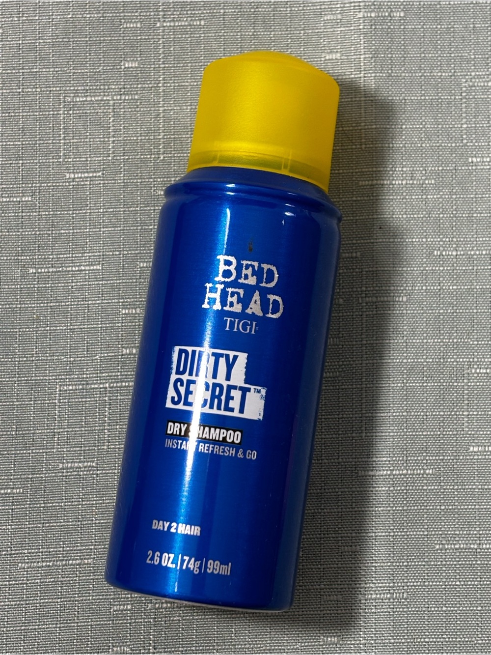 BedHead Dirty Secret Dry Shampoo - Blue and Yellow Bottle